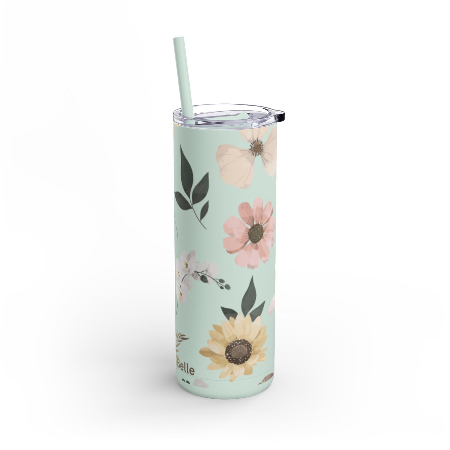 Floral Matte Tumbler | 20oz Skinny Drinkware for Nature Lovers