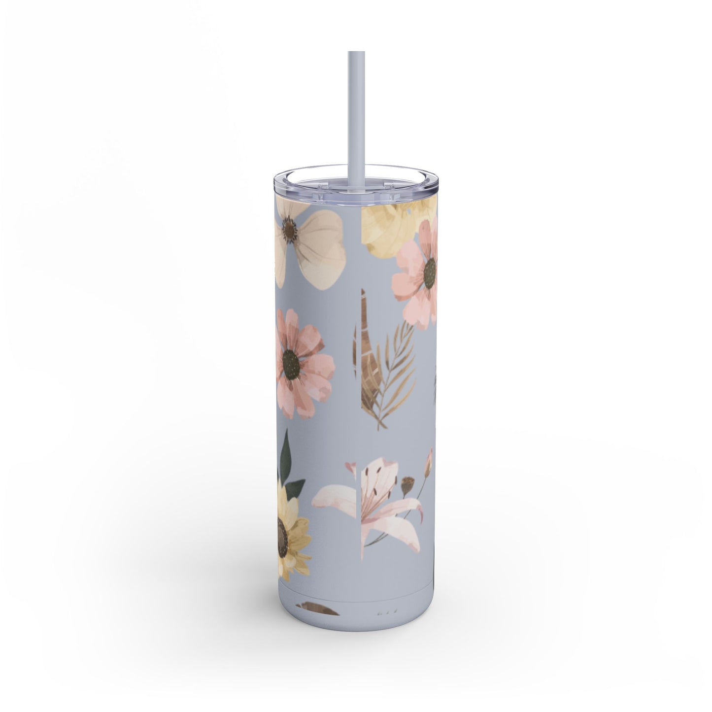 Floral Matte Tumbler | 20oz Skinny Drinkware for Nature Lovers