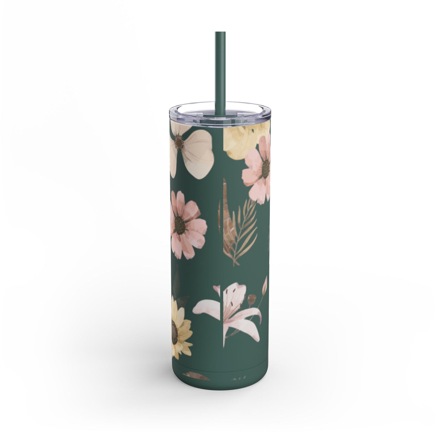 Floral Matte Tumbler | 20oz Skinny Drinkware for Nature Lovers