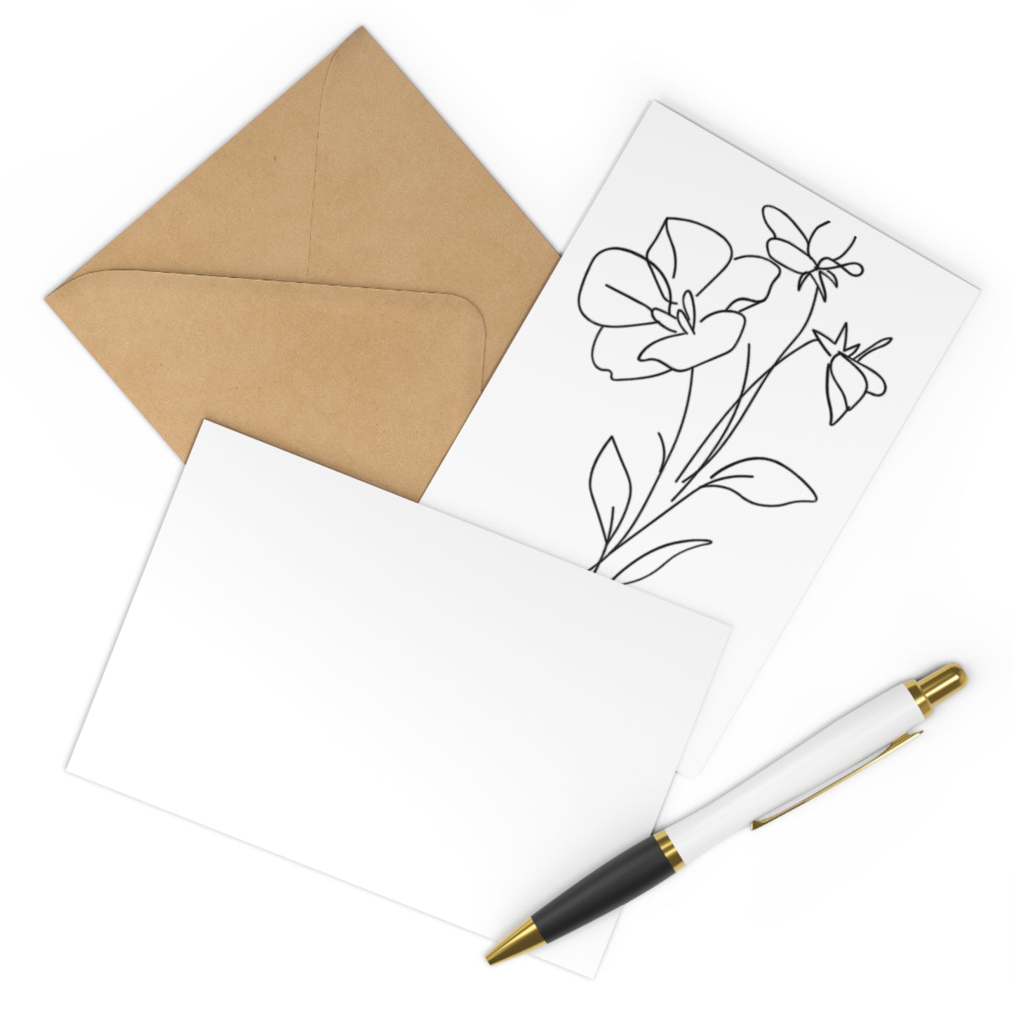 White Floral Postcards Set of 7