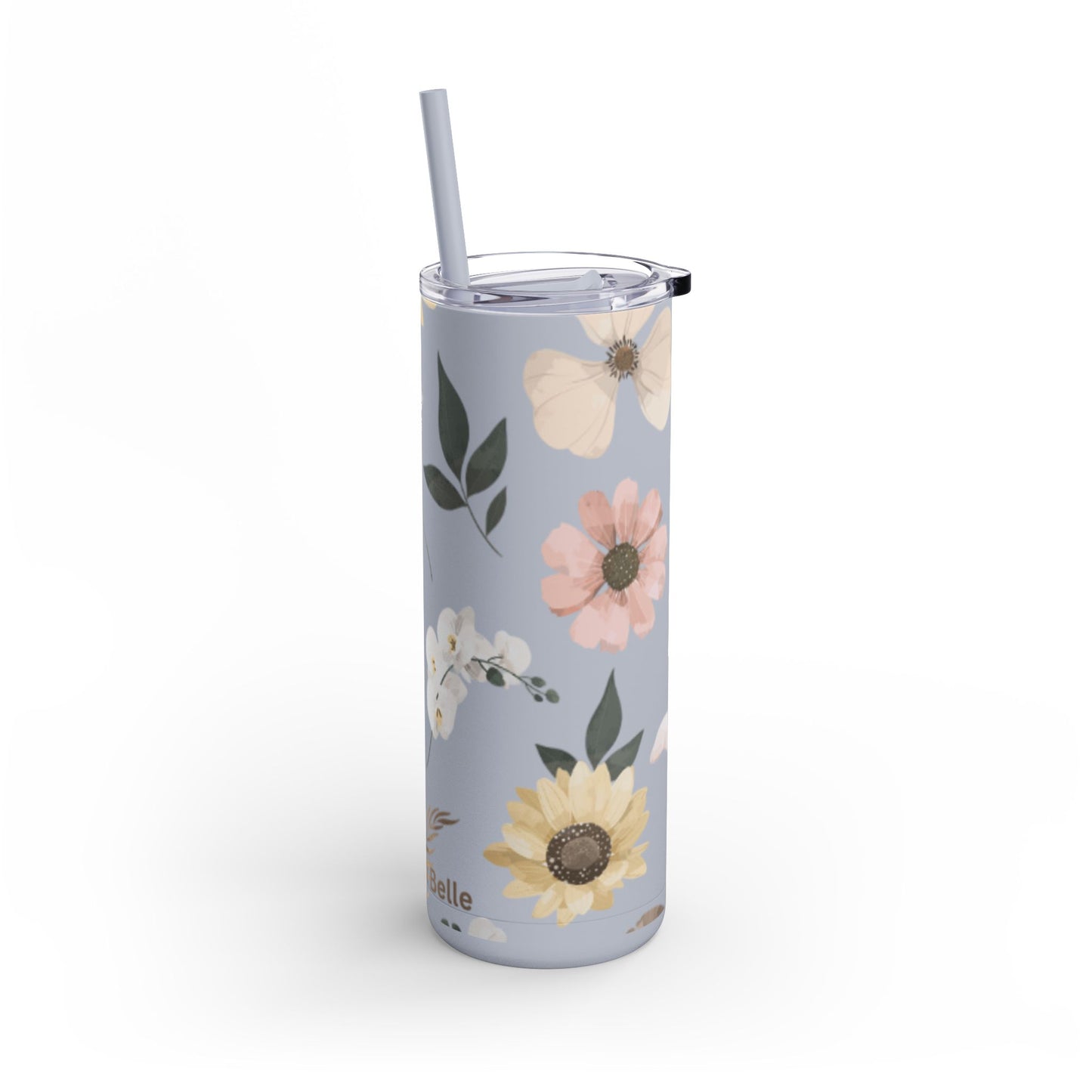 Floral Matte Tumbler | 20oz Skinny Drinkware for Nature Lovers