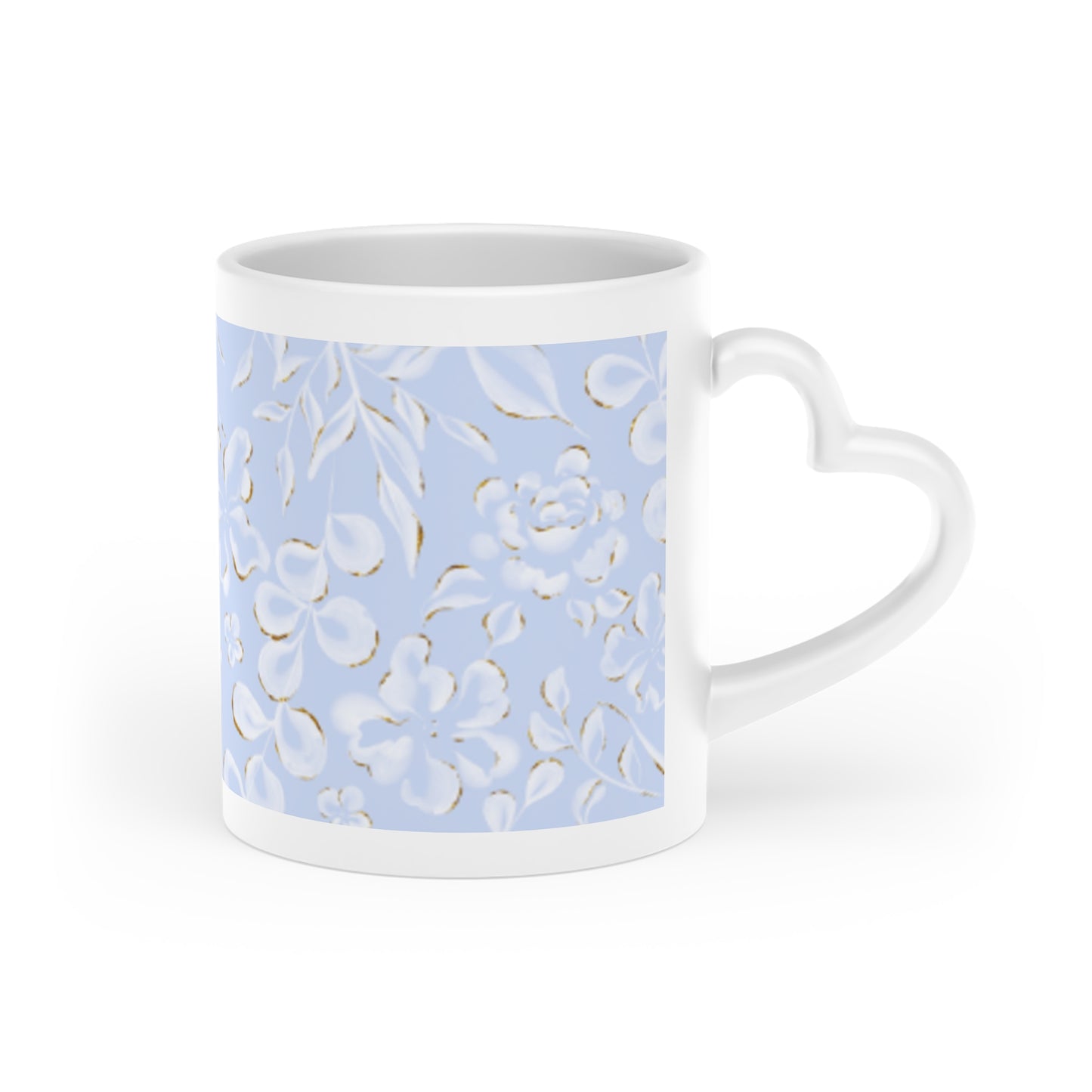 Charming Floral Heart-Shaped Mug