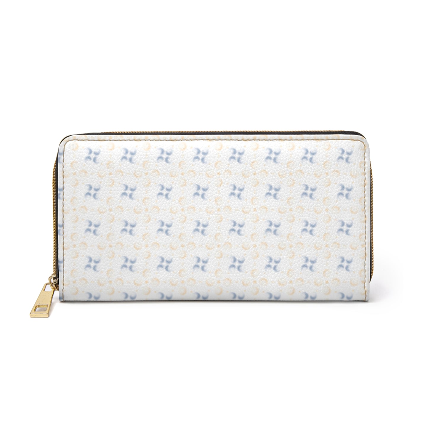 Elegant Blue and Cream Zipper Wallet