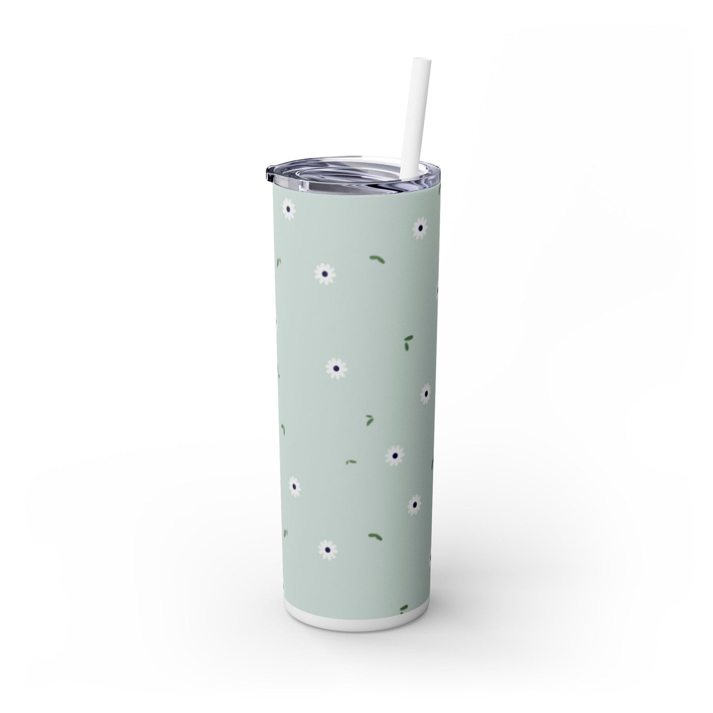 Floral Green 20oz Skinny Tumbler with Straw