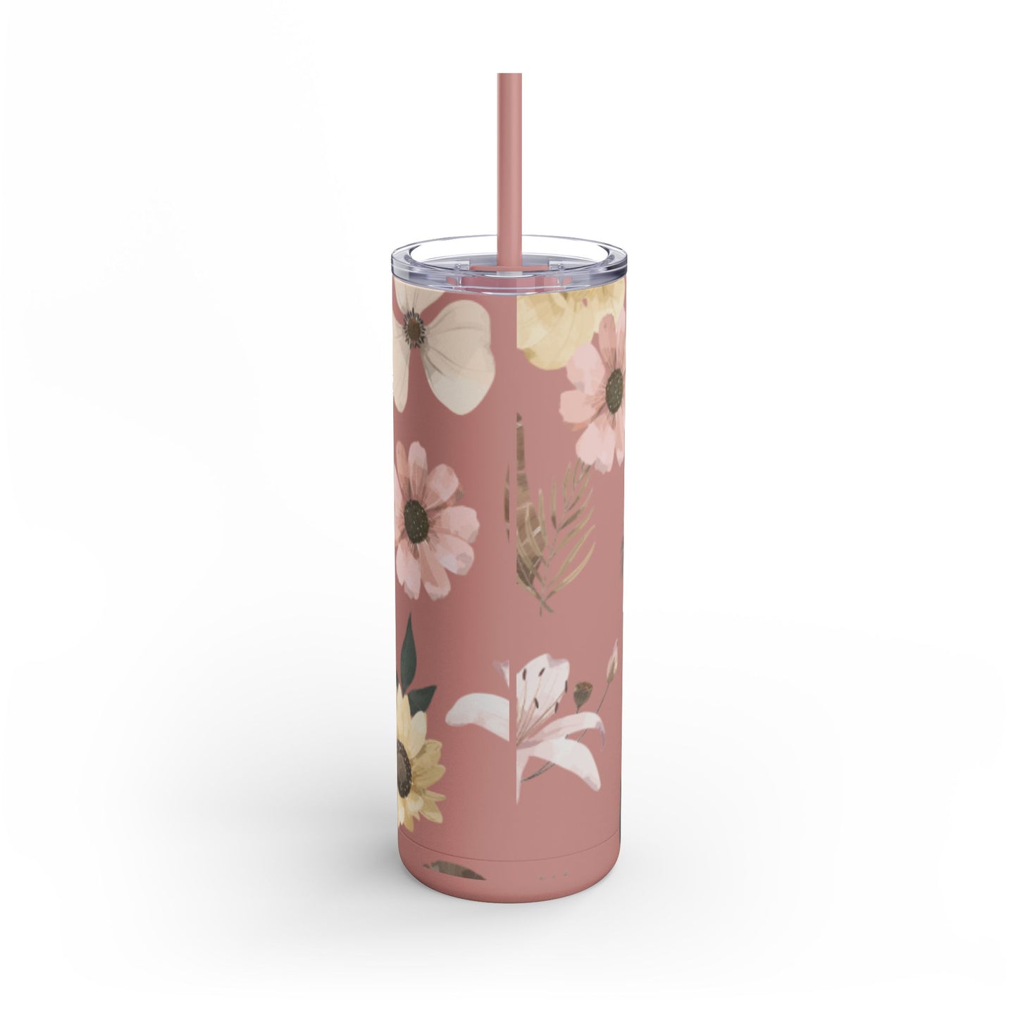 Floral Matte Tumbler | 20oz Skinny Drinkware for Nature Lovers