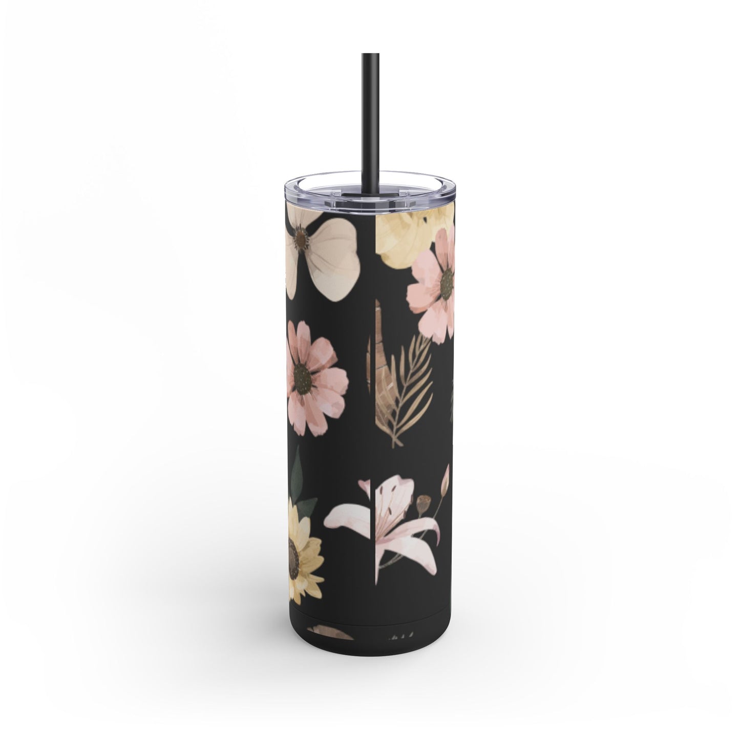 Floral Matte Tumbler | 20oz Skinny Drinkware for Nature Lovers