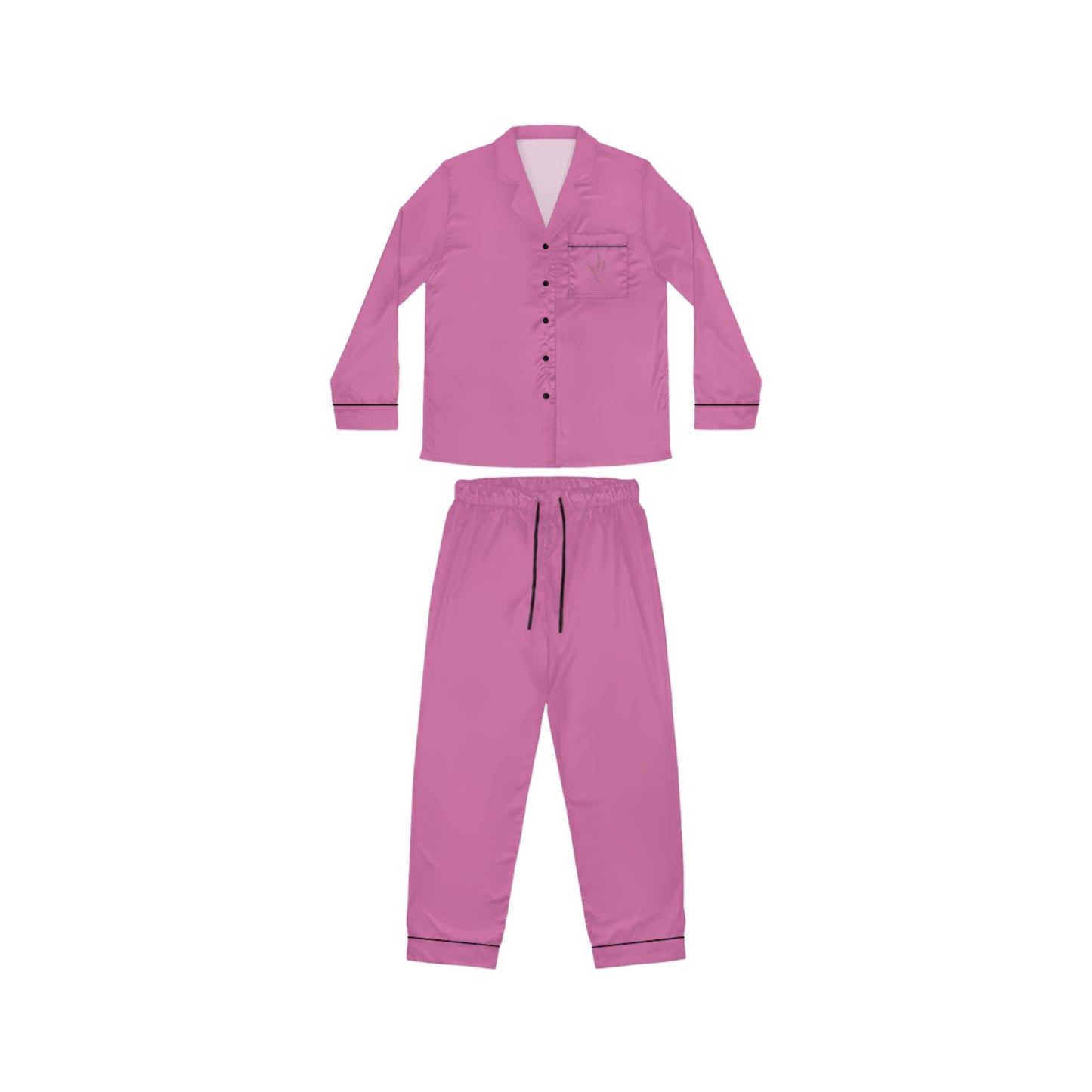 Elegant Women's Satin Pajamas- light pink