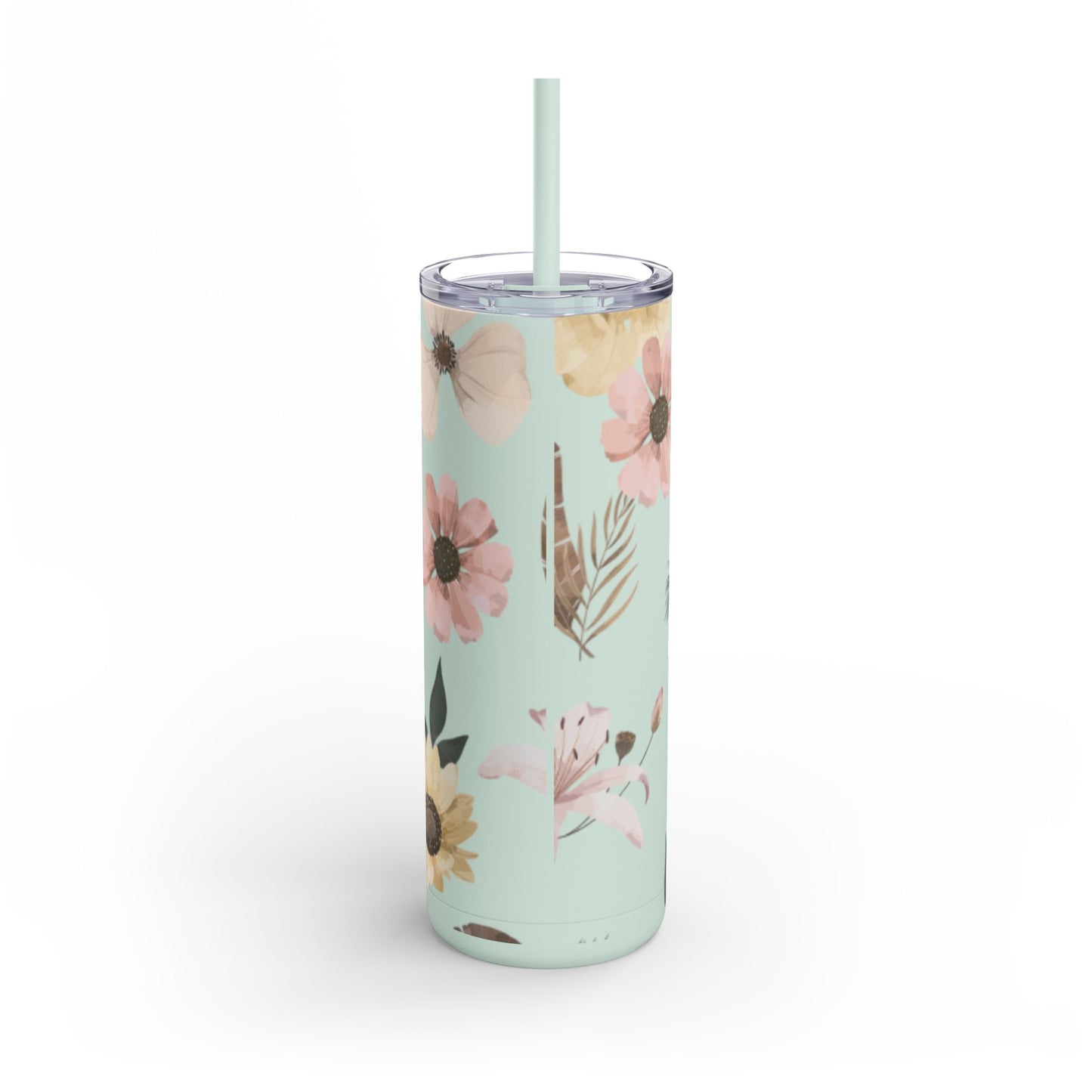 Floral Matte Tumbler | 20oz Skinny Drinkware for Nature Lovers