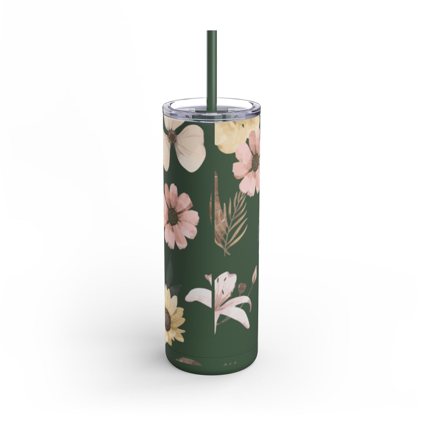 Floral Matte Tumbler | 20oz Skinny Drinkware for Nature Lovers