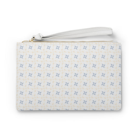 Blue and Cream Clutch Bag