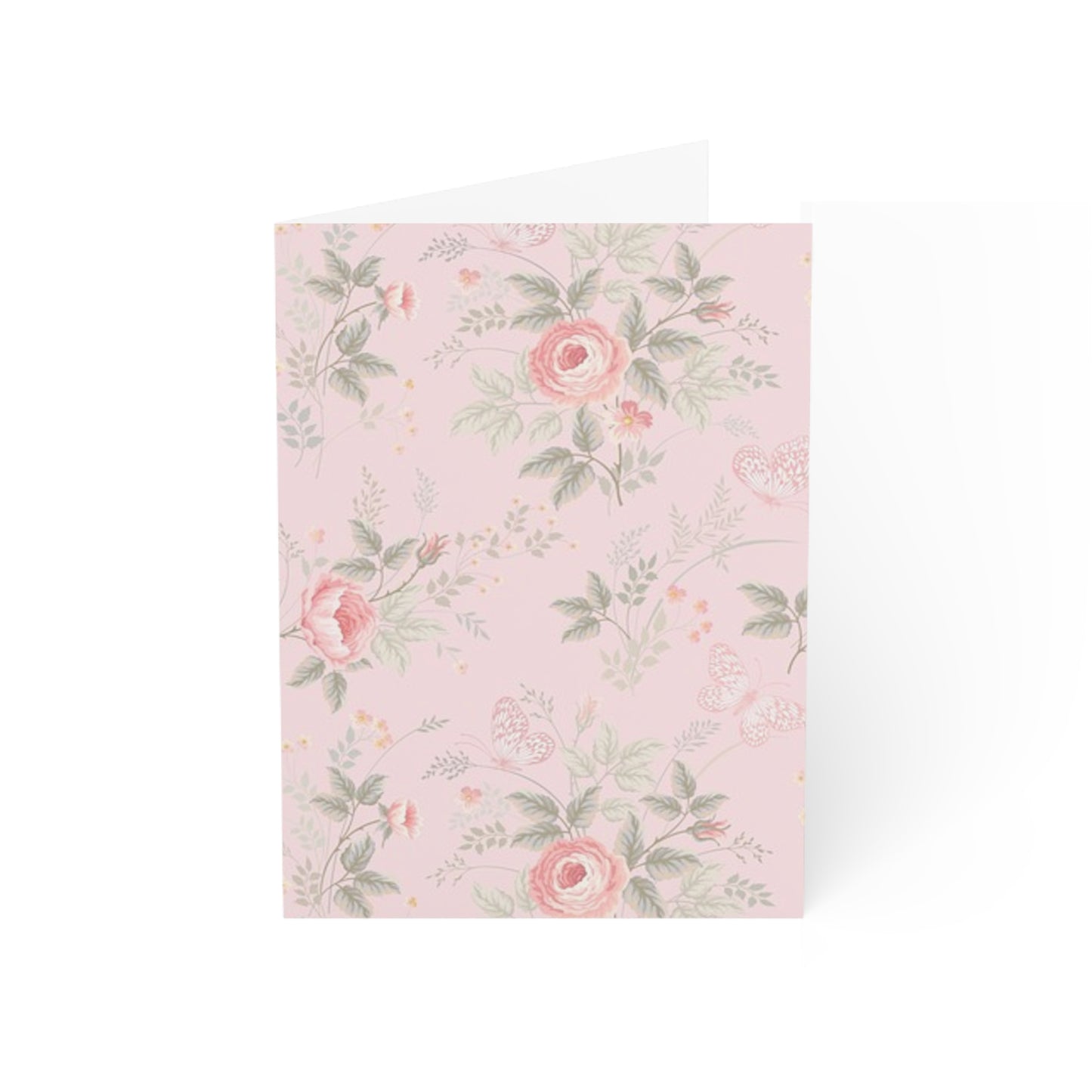 Pink Floral Greeting Cards - Set of 1, 10, 30, or 50