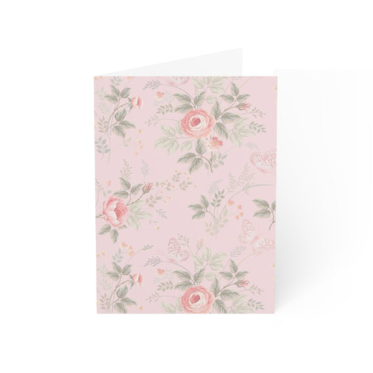 Pink Floral Greeting Cards - Set of 1, 10, 30, or 50