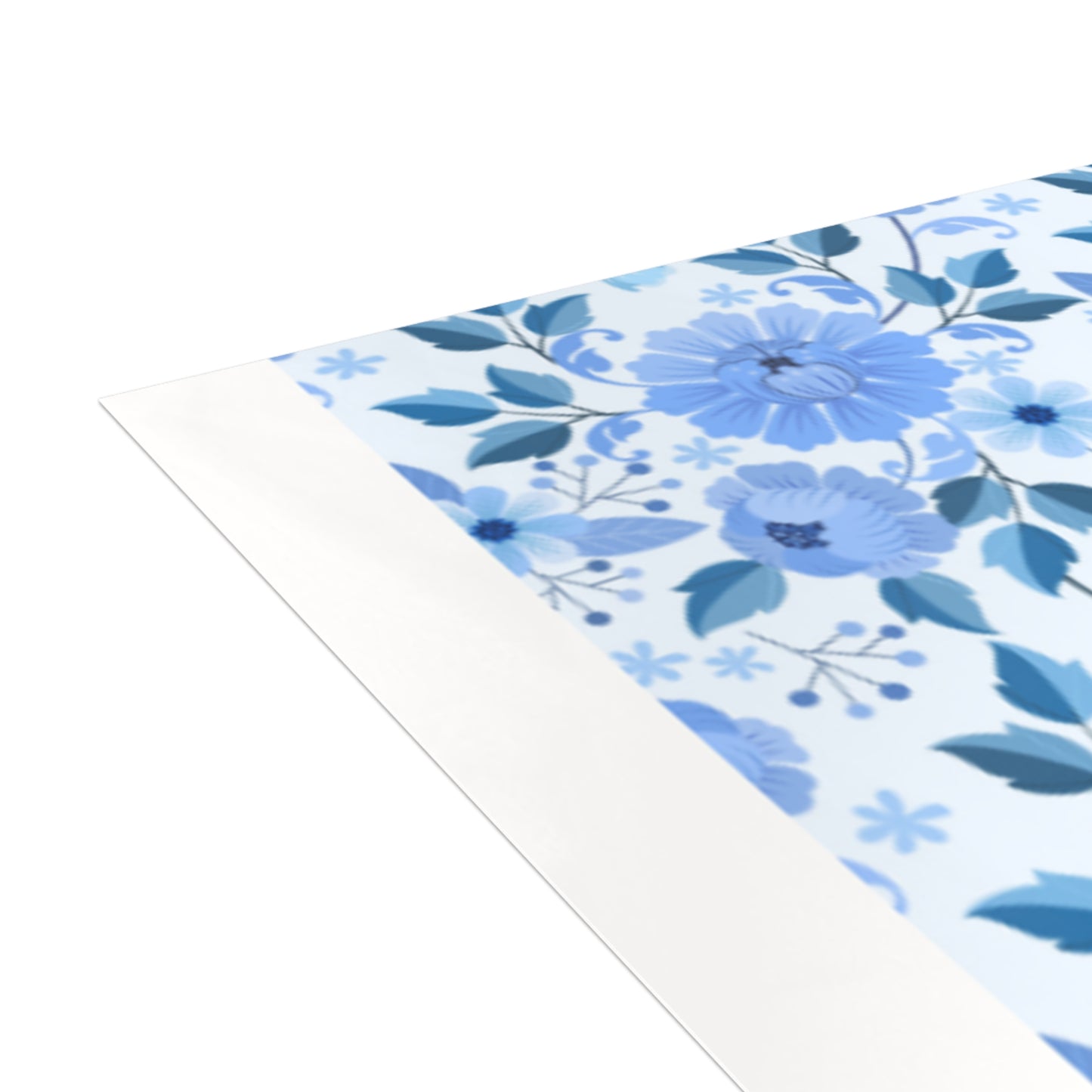 Blue Floral Greeting Cards - Set of 1, 10, 30, or 50