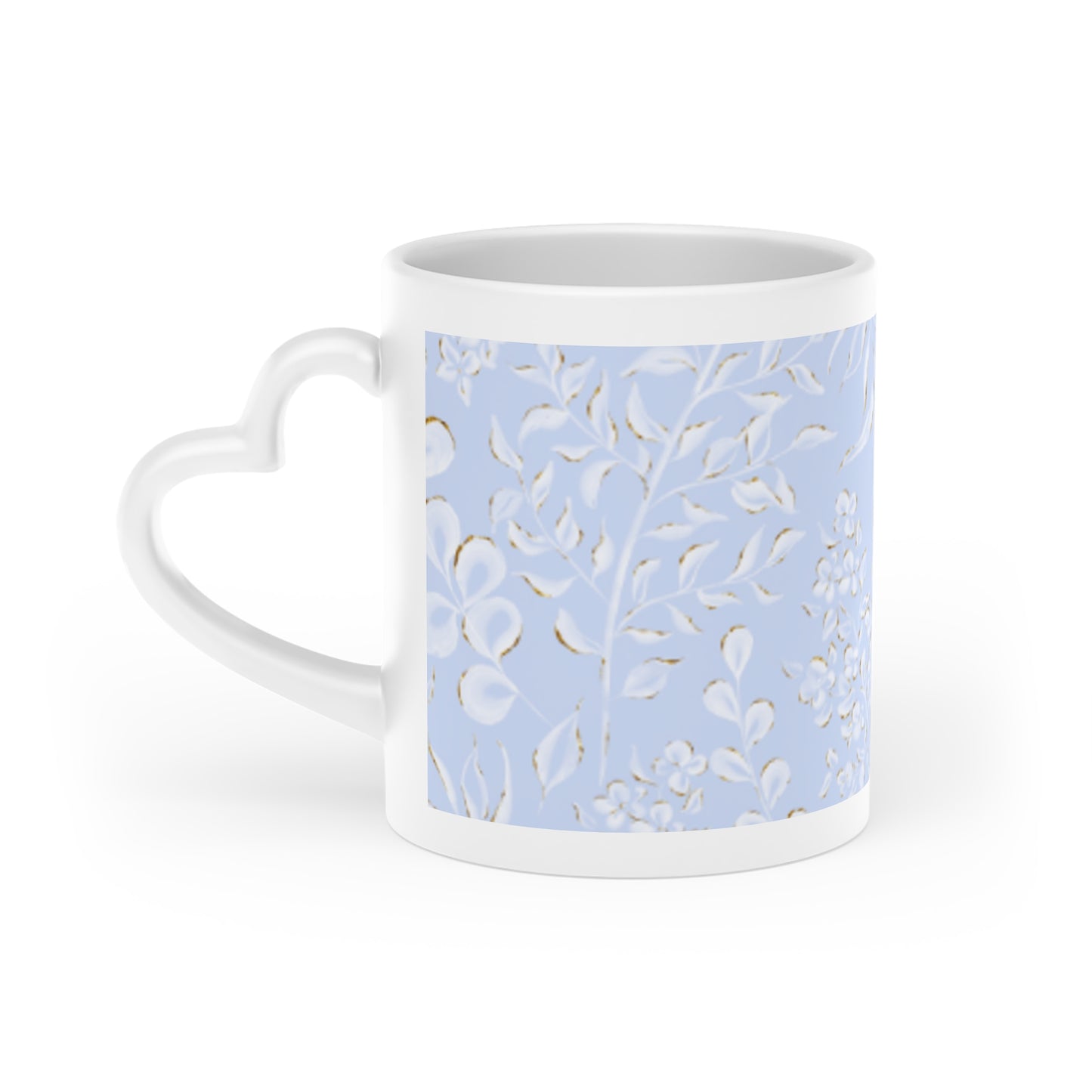 Charming Floral Heart-Shaped Mug