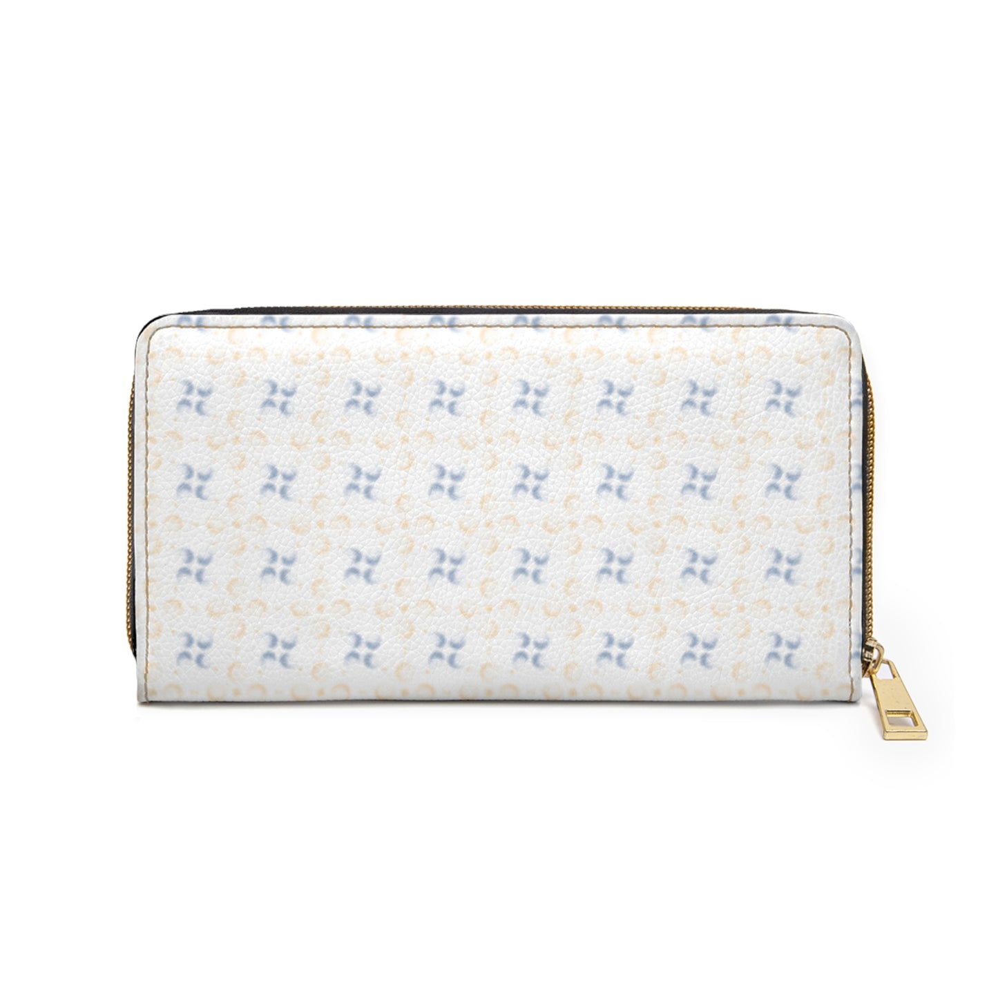 Elegant Blue and Cream Zipper Wallet